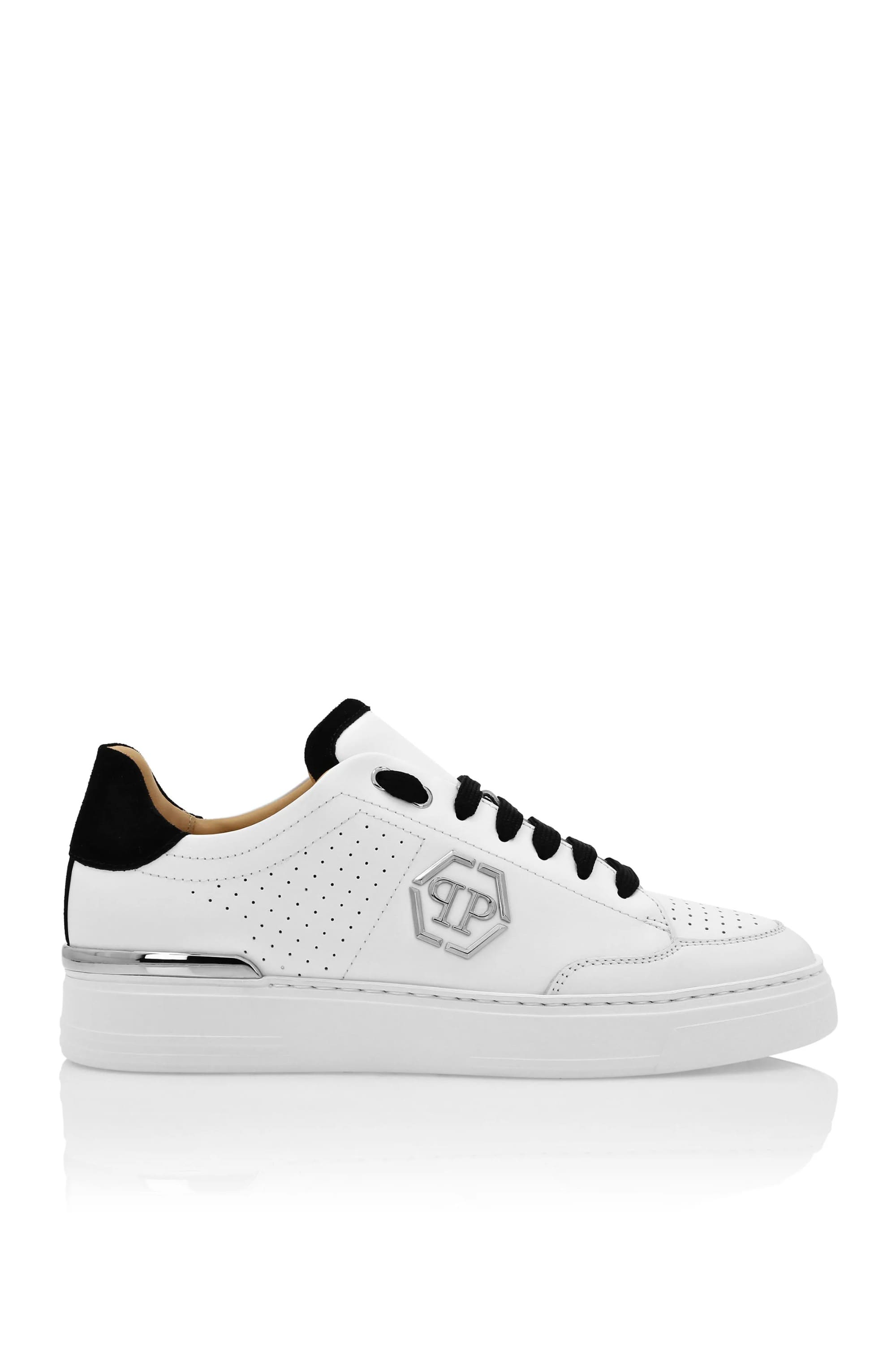 Tênis Philipp Plein Cano Baixo Hexagon Branco/preto